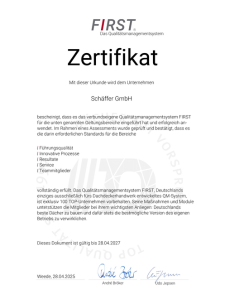 First QM Zertifikat